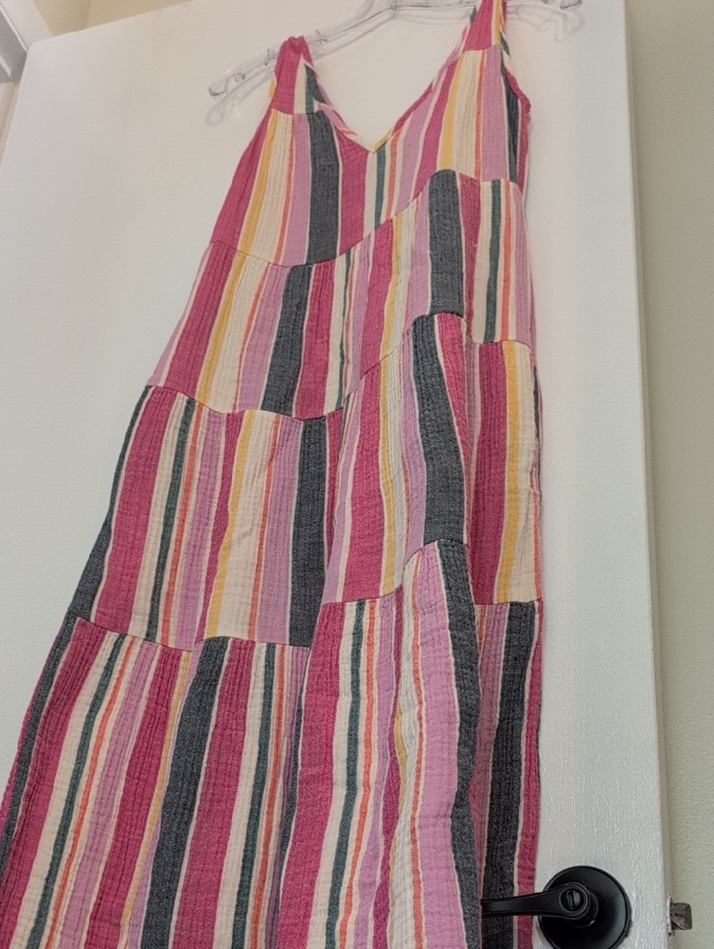 Marine Layer Pink, Yellow & Gray Striped Tank
